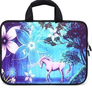 Soft shell unicorn laptop carrier case